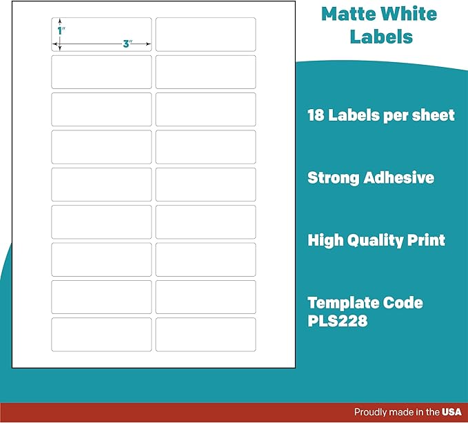 Premium Label Supply White Sticker Address Labels – 3" x 1" – Laser/Inkjet - Image 4