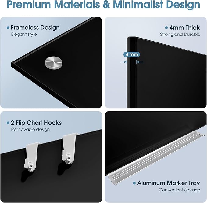 MaxGear Glass Whiteboard, Tempered Magnetic Dry Erase Board 48 x 36 Inch - Image 4