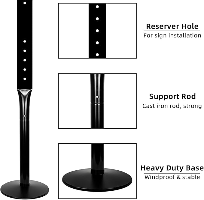 INNOVSIGN Heavy Duty Cast Iron Sign Post - Image 2