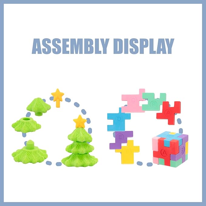CLOCK KING 210pcs 3D Cute Kids Erasers, Random Desktop Pet Toys Gifts, - Image 3