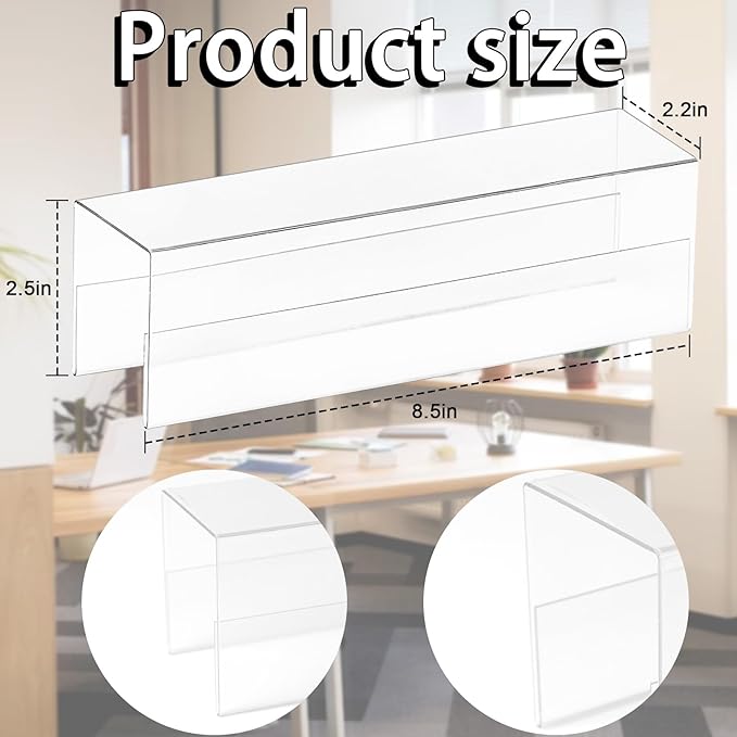 2X8 PET Cubicle Name Plate Holders Cubicle Name Plate Sign Holder Wide 2.2 in - Image 2