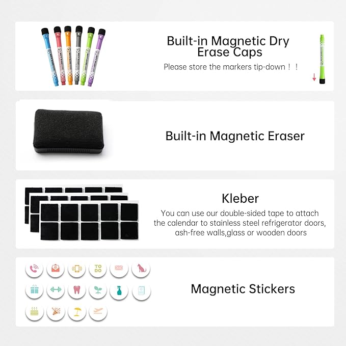 Magnetic Dry Erase Weekly Planner Whiteboard Monthly Calendar - Image 6