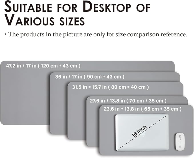 Large Desk Mat - 47.2"x 17" Non-Slip PU Desk Pad - Image 5