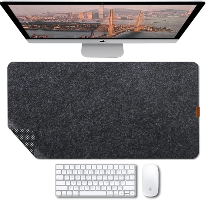 Bright Stone Felt Desk Mat, Non-Slip Mouse Pad, 31.5"x15.7" Office Supplies by BRIGHTSTONE