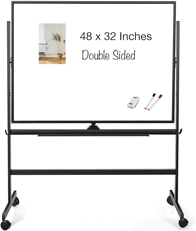 32x48 Inches Industrial-Grade Mobile Dry Erase Whiteboard by Boardest