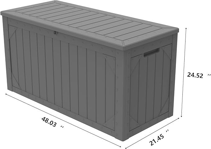 PATIOEASY 100 Gallon Waterproof Large Resin Deck Box，Storage Box - Image 3