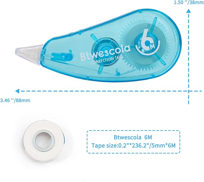 Btwescola Correction Tape, 19.7 Feet 6-Count Pack Correction Tape - Image 2