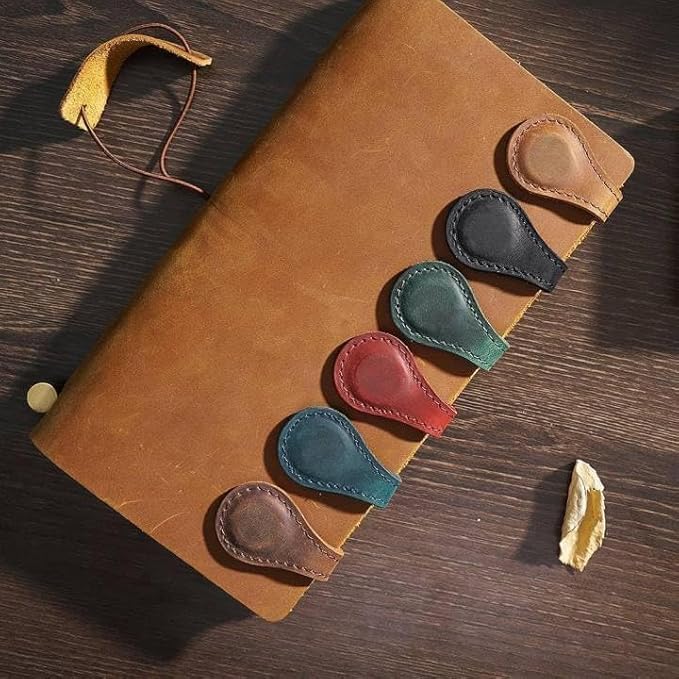 Artlaza Personalized Magnetic Leather Bookmark, 26 Letters Custom Leather - Image 3
