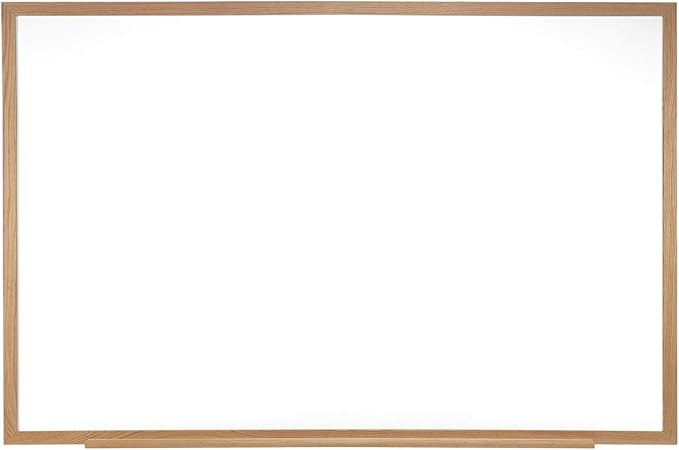 Ghent 4 x 12 Porcelain Magnetic Whiteboard, Wood Frame, 1 Marker, 1 Eraser by Ghent