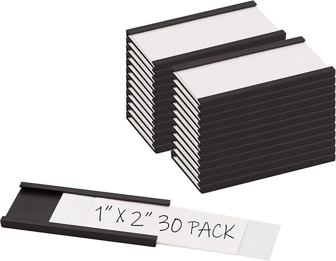 Whiteboard Magnets Label Holders 30 Pack 1'' x 2'' by Realth