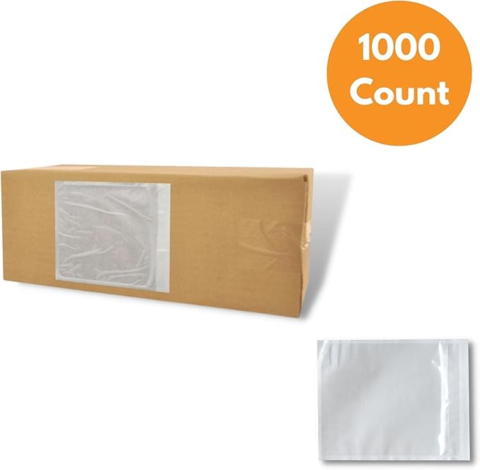 PSBM 1000 PCS 5.12 x 8 Inch Clear Blank Packing List Envelopes, Shipping - Image 4