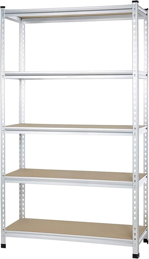 Amazon Basics 5-Tier Medium Duty Storage Shelving Single Post Press Board Shelf by AmazonBasics