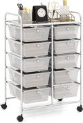 HAPPYGRILL 10-Drawer Rolling Storage Cart, Storage Organizer Cart by HAPPYGRILL