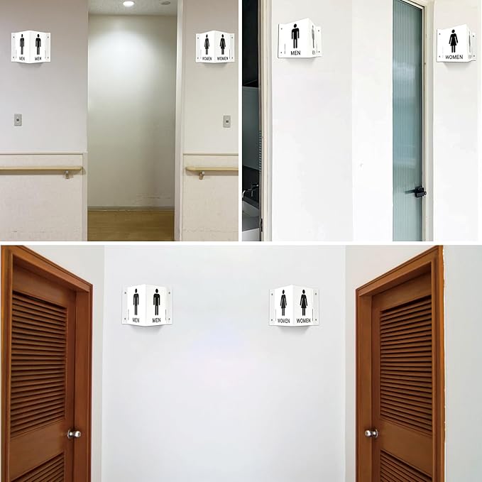 Faittoo Restroom Sign, Bathroom Signs, 4 Pack 6 x 8 Inches Acrylic Sign - Image 6