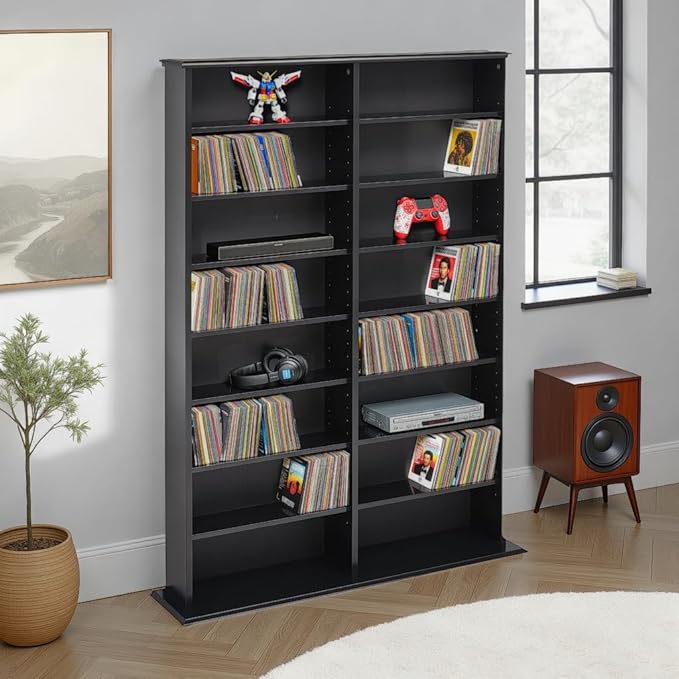 Prepac 2 Column Display Cabinet Media Storage, Double Width Wall - Image 2