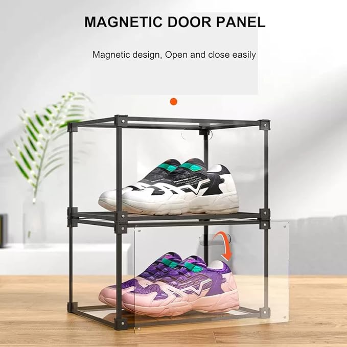 KOKOIN Magnetic Side Open Transparent Plastic Storage Shoe Box Clear Shoe - Image 2