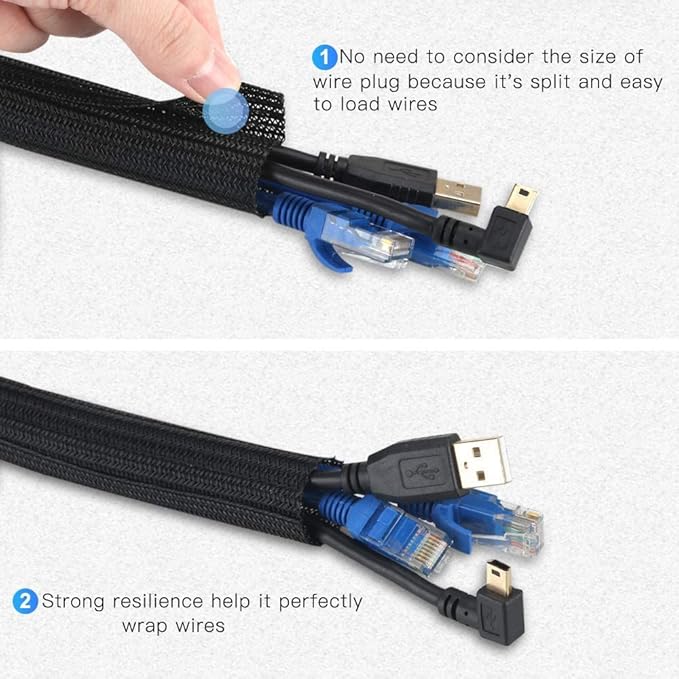 AGPTEK Cable Sleeve Cover, 10ft - Image 4