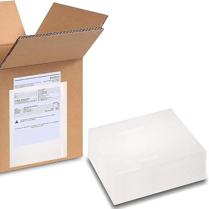 4.5" x 5.5" Clear Packing List Back Side Loading Plain Face Envelopes Pouches by PackagingSuppliesbymail