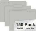 File Folder, RAZCC 150 Pack 1/3 Cut Tab File Folders Letter Size, Folders by RAZCC