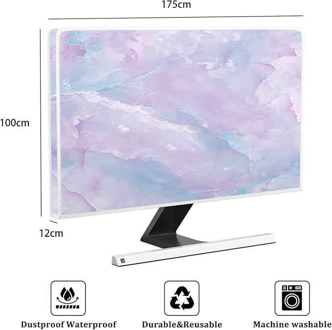 Baocicco Violet Marble Waterproof 75 Inch TV Dust Cover Anti-Static Dustproof - Image 2