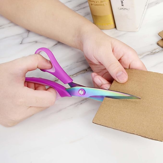 Zicolu 8.5" Scissors All Purpose, Titanium Coating Sharp Blade, Soft - Image 7
