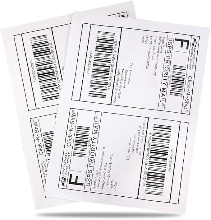 8.5" x 5.5" Half Sheet Self Adhesive Shipping Labels - Image 3