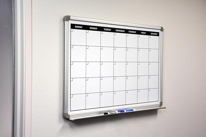 Month Calendar Dry-Erase Scheduling Whiteboard 48" x 36" - Image 2