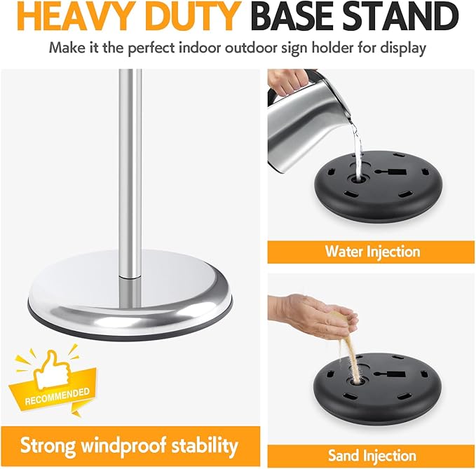RedChili 2 Pack Sign Holder Stand 8.5x11 Inch, Adjustable Floor Standing Sign - Image 5