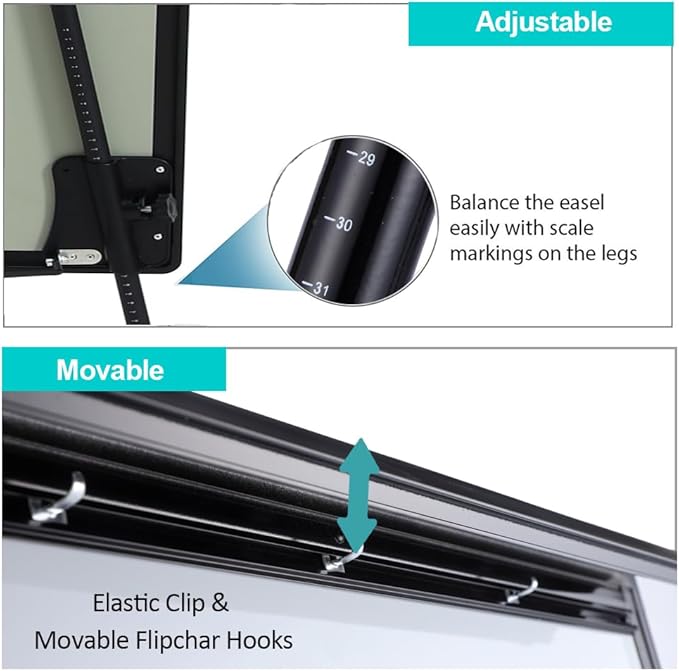 DexBoard 2 Pack Whiteboard Easel 36" x 24" Height Adjustable, Magnetic Dry - Image 3