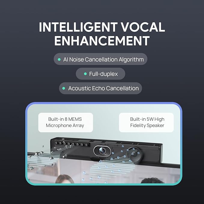 Yealink Video Conference Camera, 4K Webcam, 120° Ai Auto Framing, 8 Microphone - Image 4