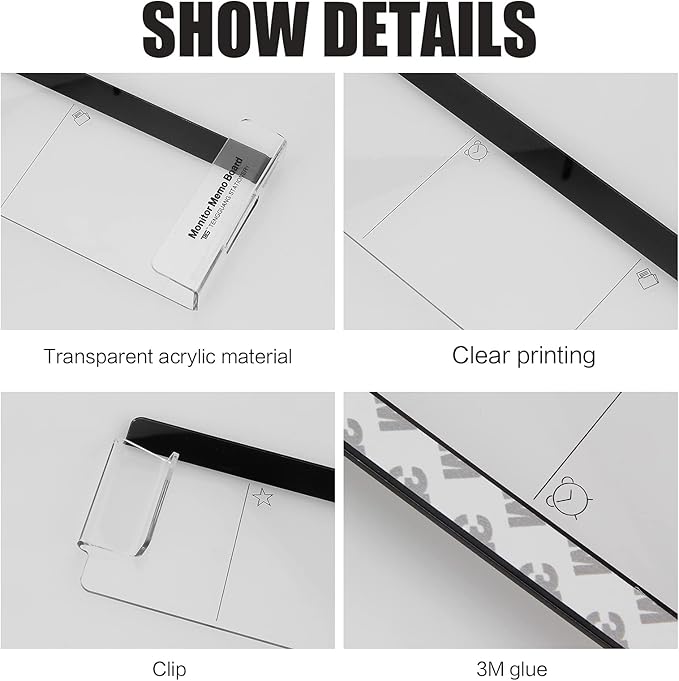 Office Desk Accessories 2pcs Multifunction Computer Monitor Memo Board - Image 2