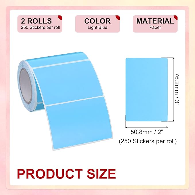 PATIKIL 2 x 3 Inch Rectangle Inventory Color Coding Labels 2 Roll, Square - Image 2