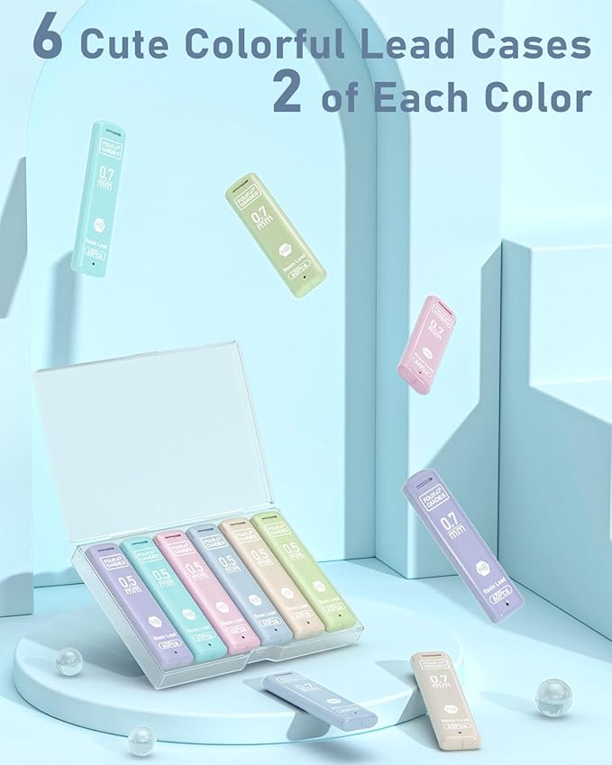 Four Candies 0.5/0.7mm Lead Refills in Case, 12 Tubes, 60 Pieces per Tube - Image 8