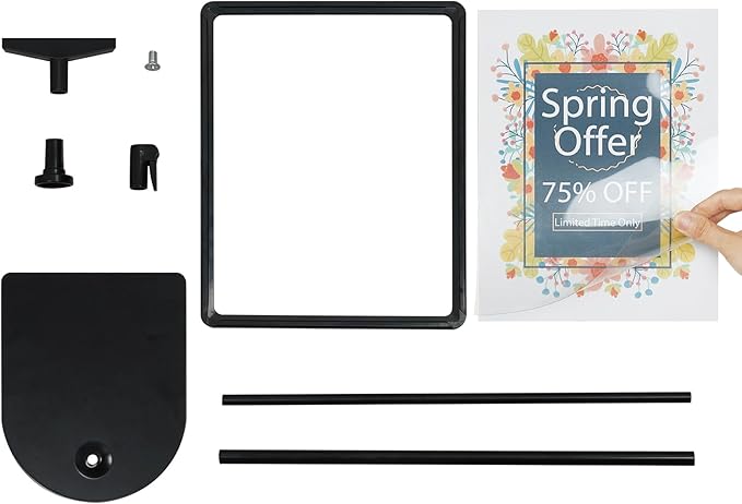 Sign Holder Stand with Adjustable Height Snap Open, Reusable Sign Holder 8.5 x - Image 5