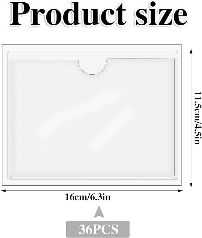 36 Pack Adhesive 4" x 6" Index Card Pockets - Image 2