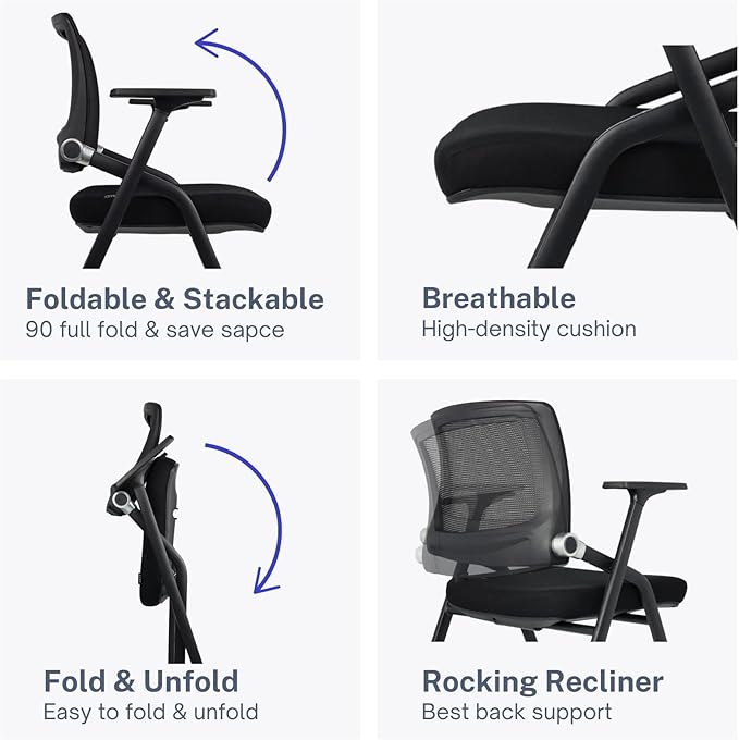 SLKJChr 2 Pack Foldable Office Chairs - Image 6