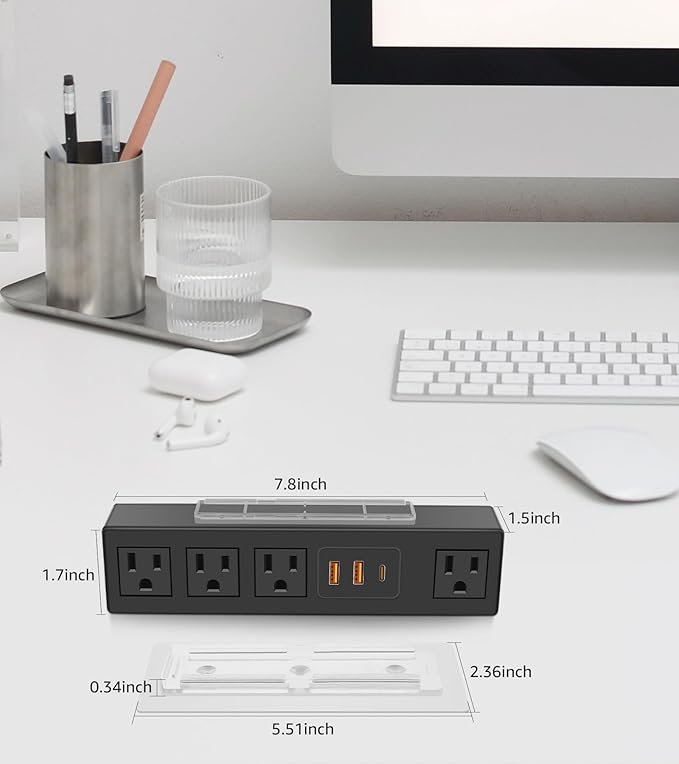 HHSOET Under Desk Power Strip - Image 2