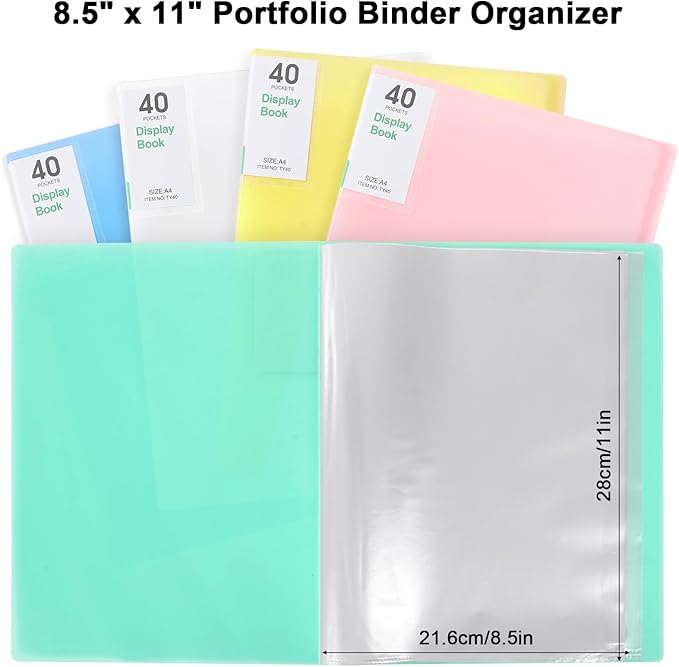 Phyxin Portfolio Binder, 60-Pocket Portfolio Folder 8.5" x 11", Displaying 120 - Image 3
