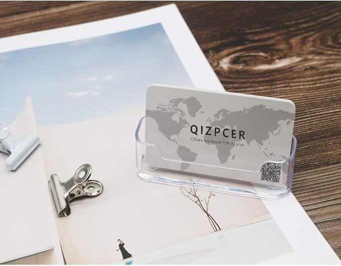Qizpcer 8 Pack Plastic Business Card Holder - Image 7