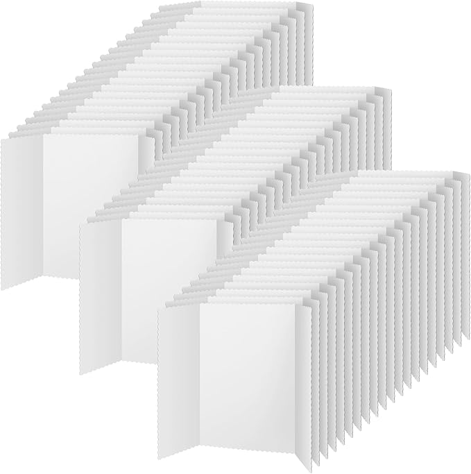 Ctosree 100 Pcs 14 * 22 Inch Tri Fold Poster Board Bulk, Science Fair Project by Ctosree