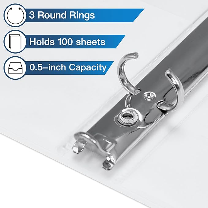 Basic 3 Ring Binder -1 or 1/2'' Binders - Image 3