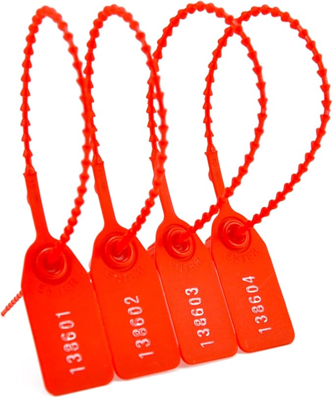 100Pcs Plastic Tamper Shipping Seals Pull-Tite Security Seal Signage Numbered by Rasunkae
