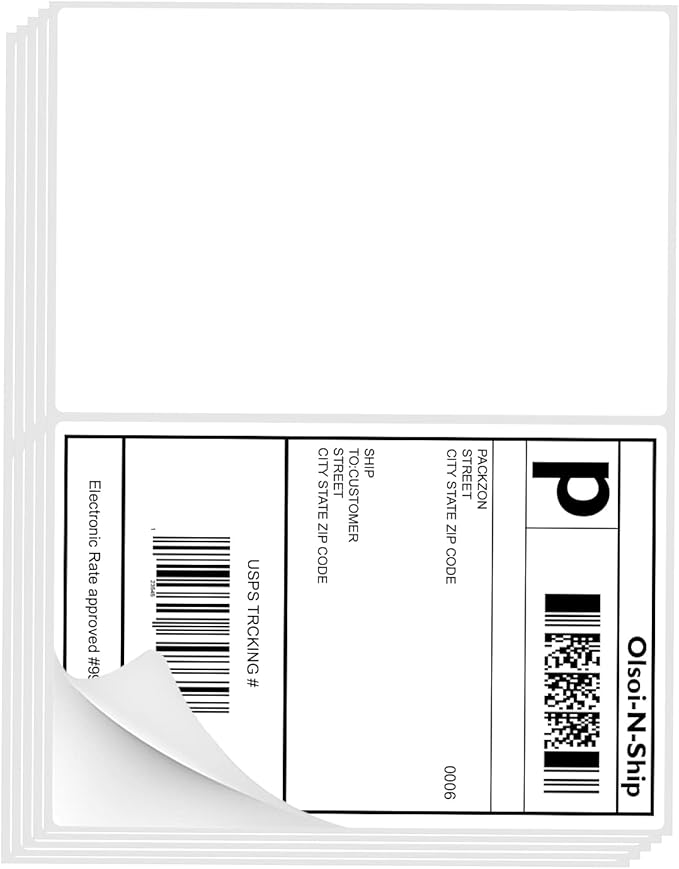 8-1/2"×5-1/2" Shipping Labels 60 Labels Sticker Paper - Image 5