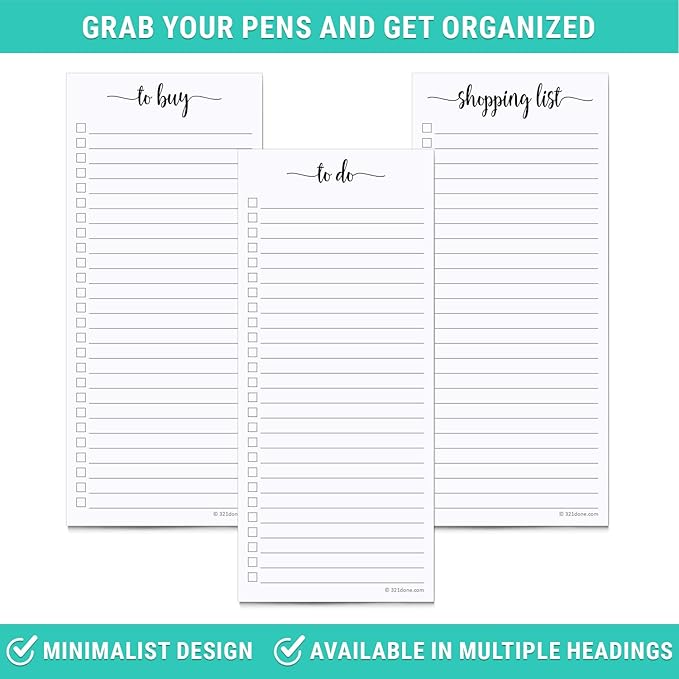321Done 2-Pack Skinny To Do List Notepad, Made in USA - Image 5