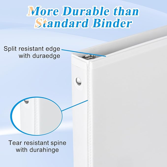 CIXILDTS 1-inch Round Ring Binder, Durable 1" 3 Ring Binder Fit Letter Size - Image 4