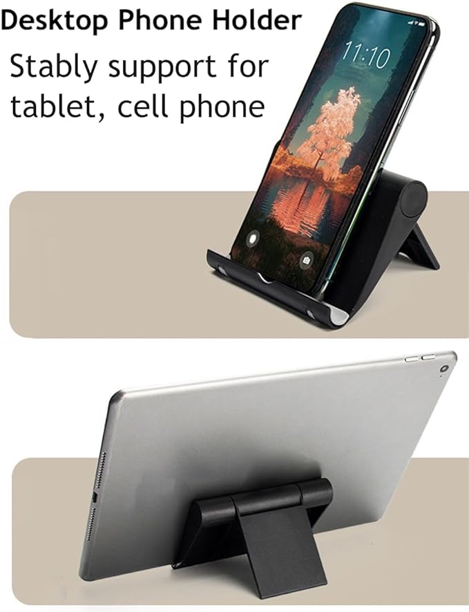 JUSDIQIR Cell Phone Stand for Desk Foldable Cell Phone Holder Desk Tablet - Image 2