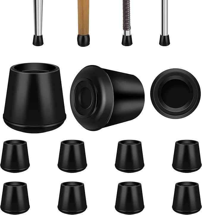 VOCOMO 1-1/2” Round Rubber Chair Leg Tips Caps, Chair Leg Floor Protectors by VOCOMO