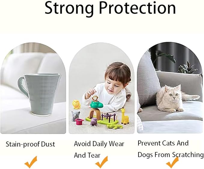 Premium Polyester Sofa Arm Cover, Scratch Resistant Protector Covers, Elastic - Image 3