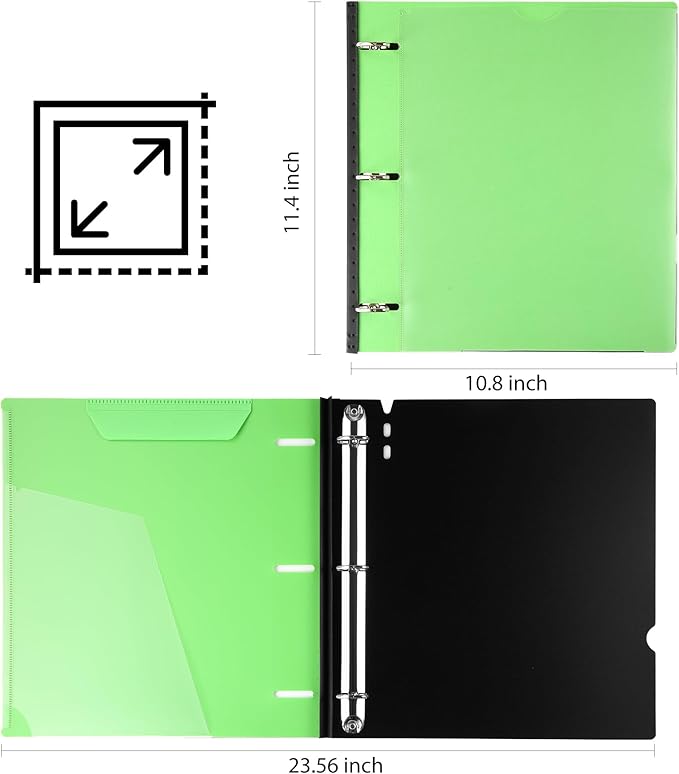 MAKHISTORY 1 Inch Telescoping 3 Ring Binder-12PCS, Flexible Binder - Image 6