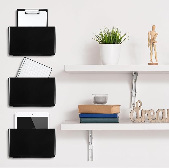 Tenceur 12 Pcs Plastic Single Pocket Wall Mount File Holder - Image 6